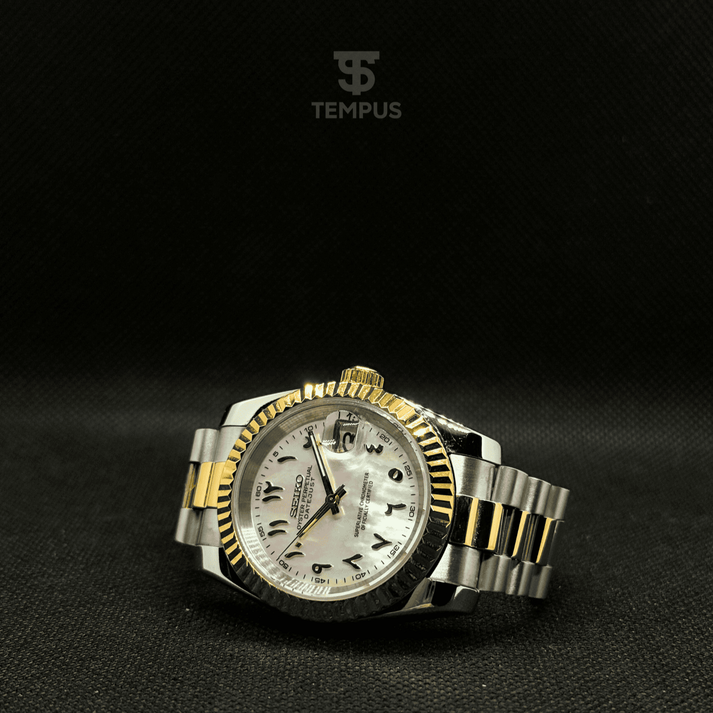 Seiko Datejust Arabic Two-Tone Mod - Pearl Gold