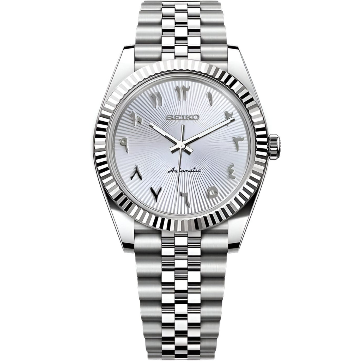 Seiko Datejust Textured Arabic Mod - White