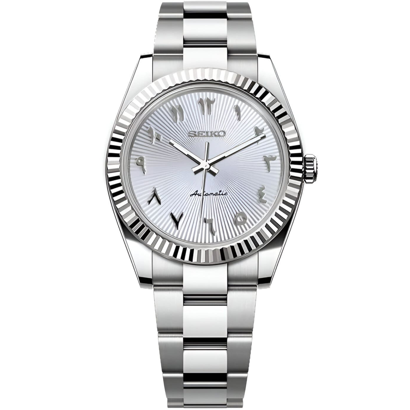 Seiko Datejust Textured Arabic Mod - White