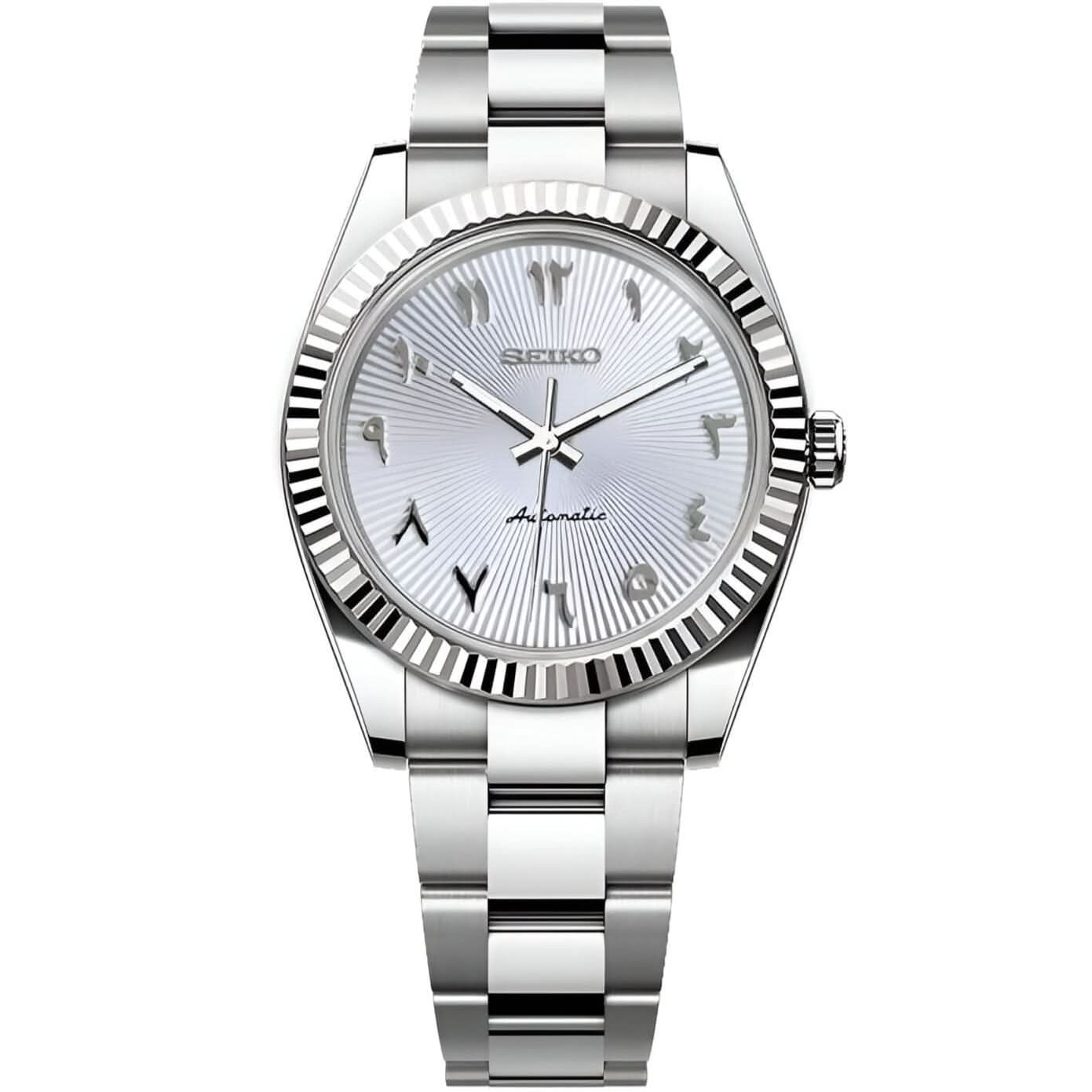 Datejust Mod - Textured Arabic White