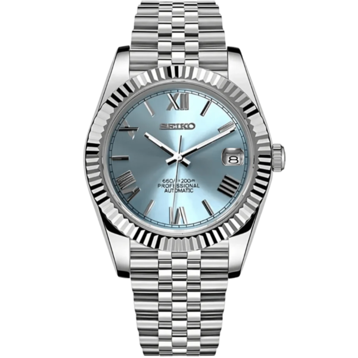 Seiko Datejust Roman Mod - Baby Blue
