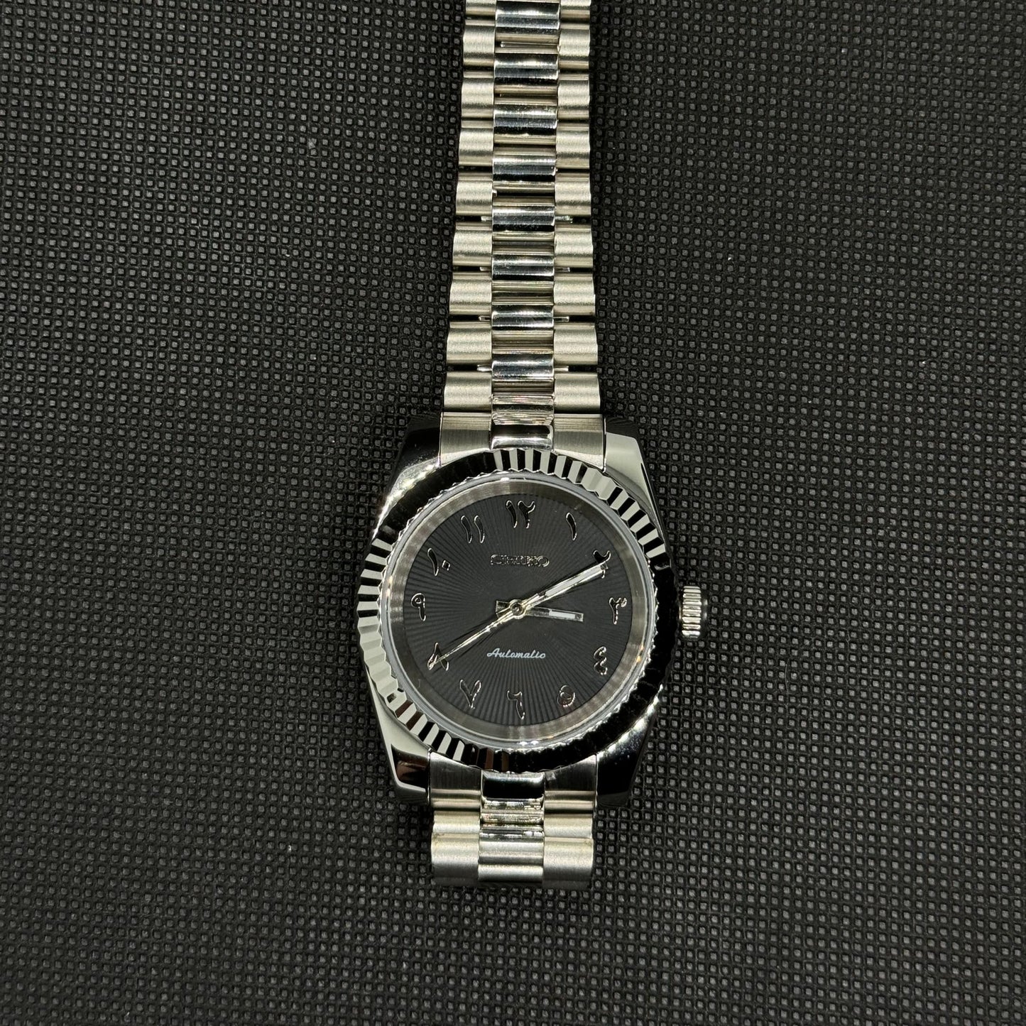 Datejust Mod- Textured Arabic Black