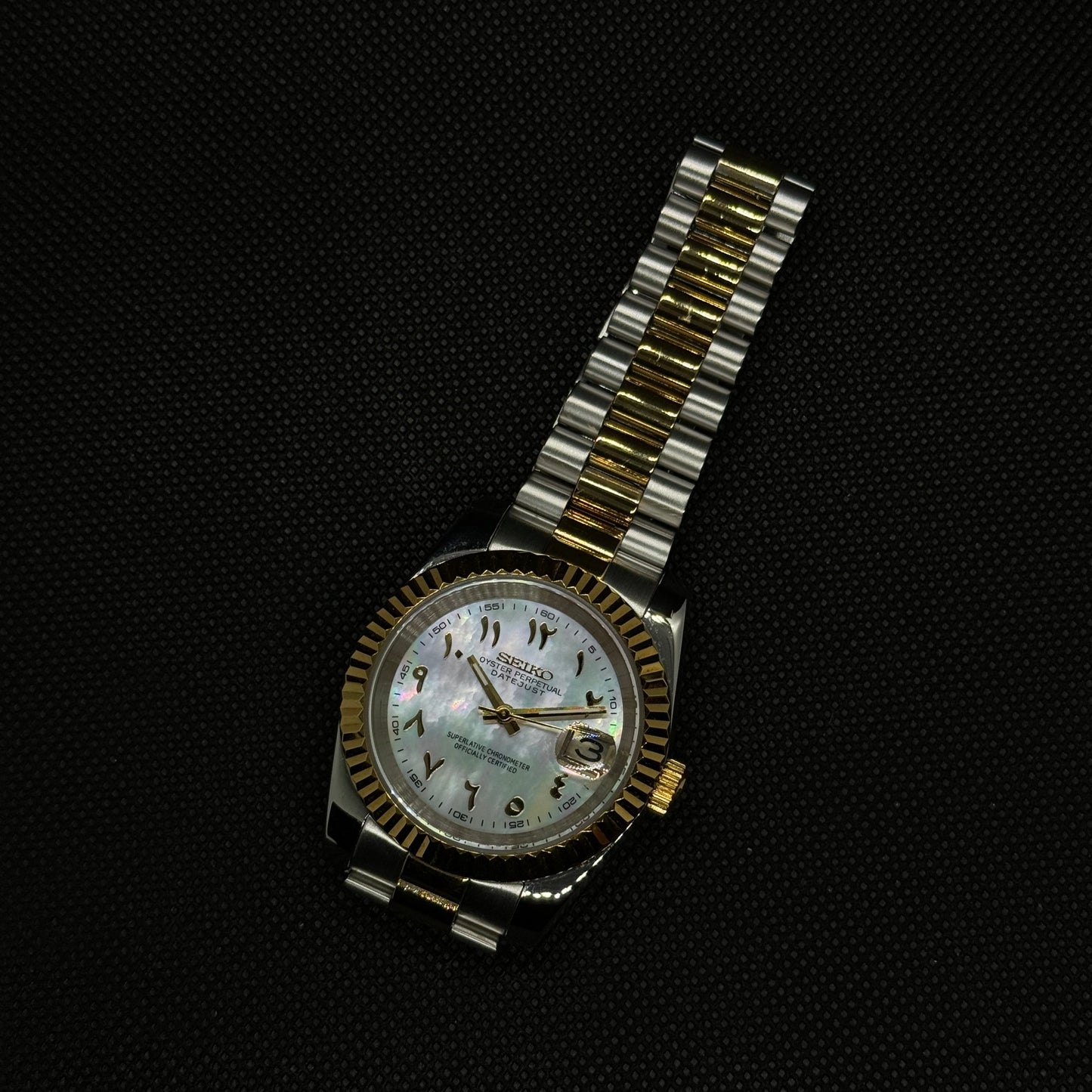 Seiko Datejust Arabic Two - Tone Mod - Pearl Gold - Tempus Mods