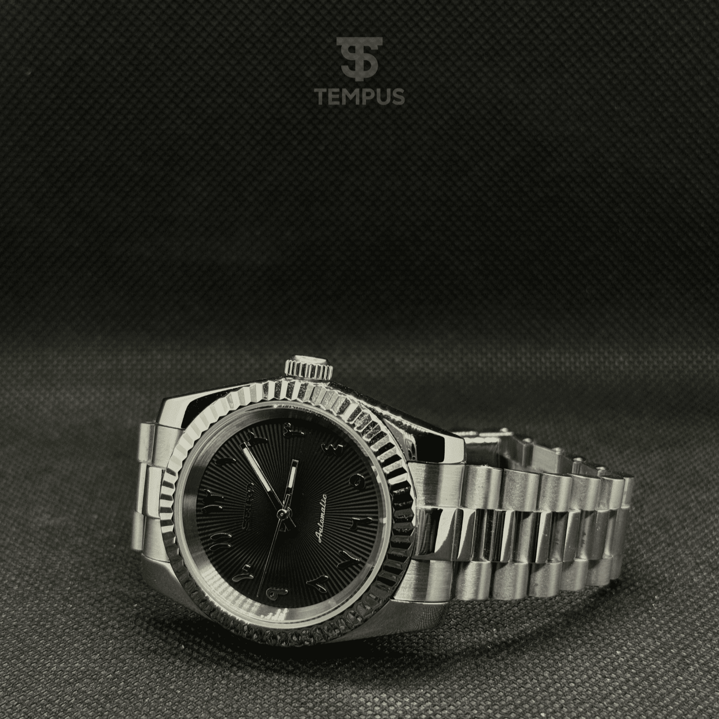 Seiko Datejust Textured Arabic Mod- Black