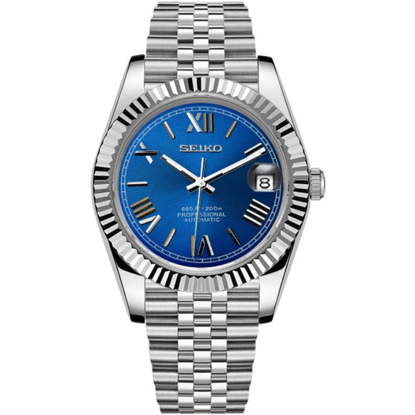 Seiko Datejust Roman Mod - Navy Blue