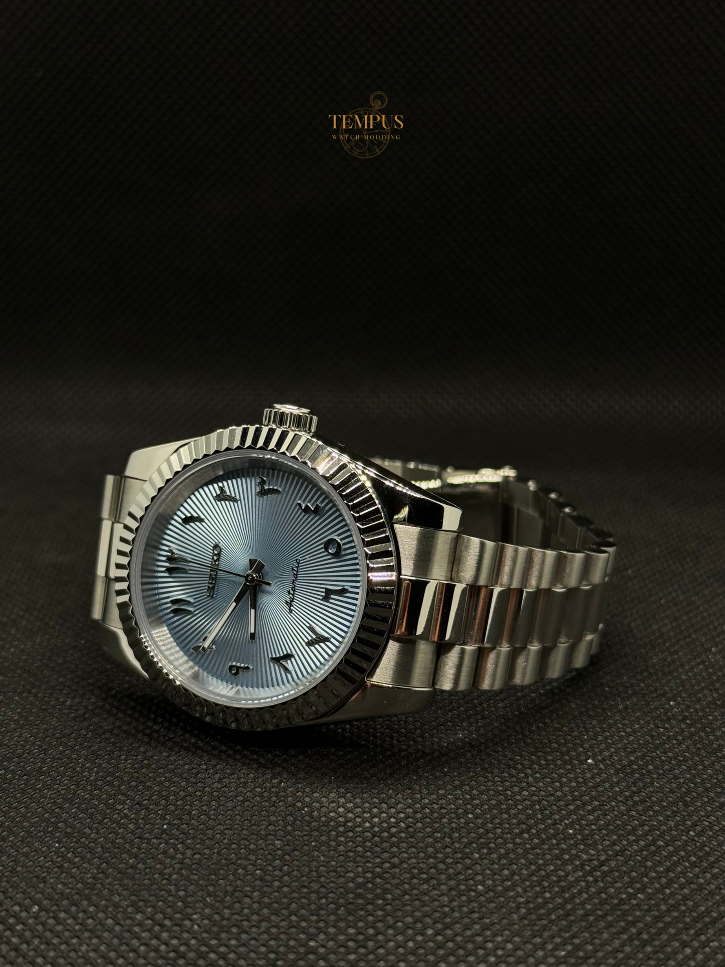 Seiko Datejust Arabic Mod - Baby Blue