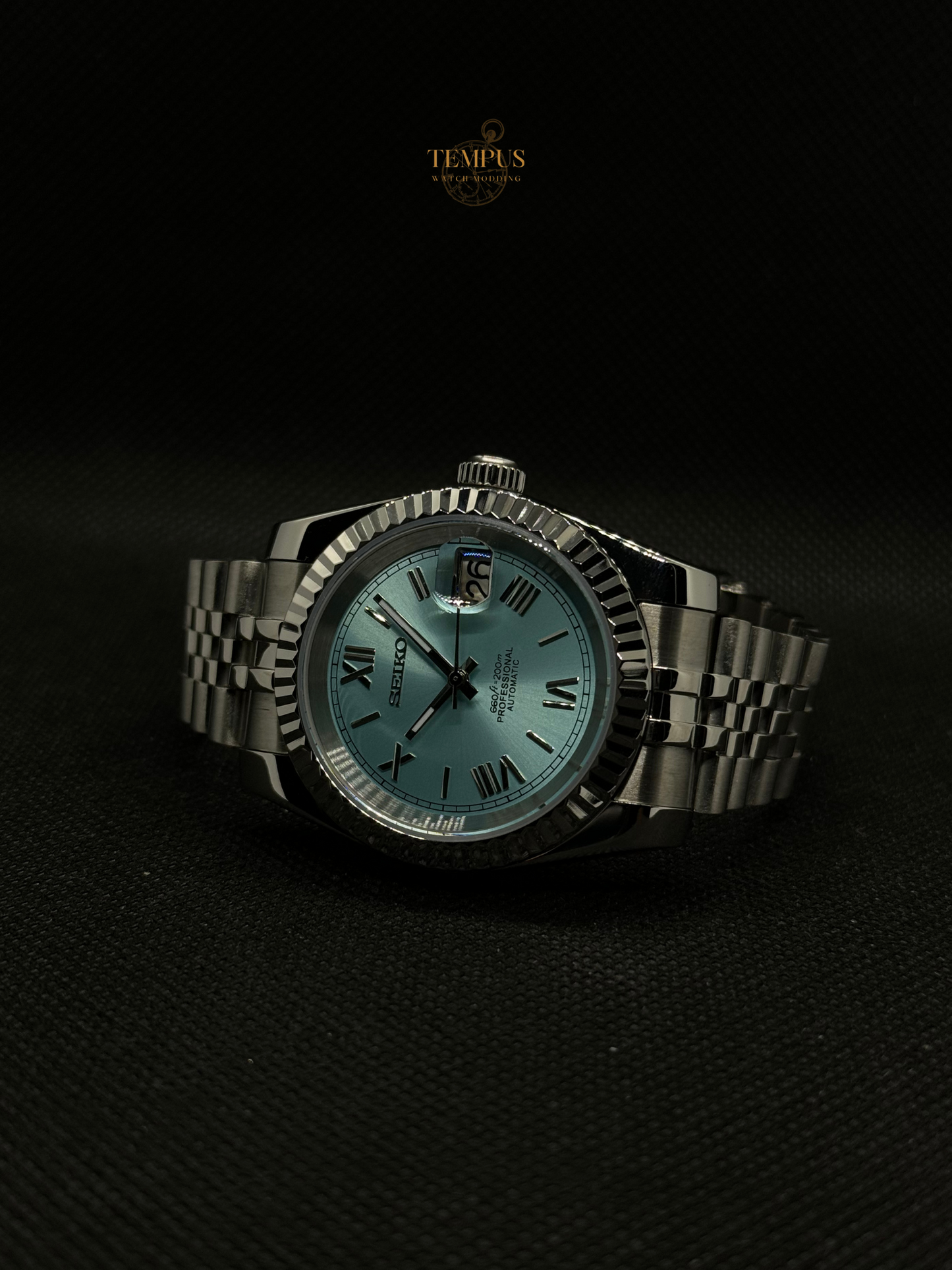 Seiko Datejust Roman Mod - Baby Blue