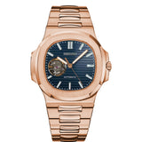 Seiko Nautilus Rose Gold Open Heart Mod - Blue