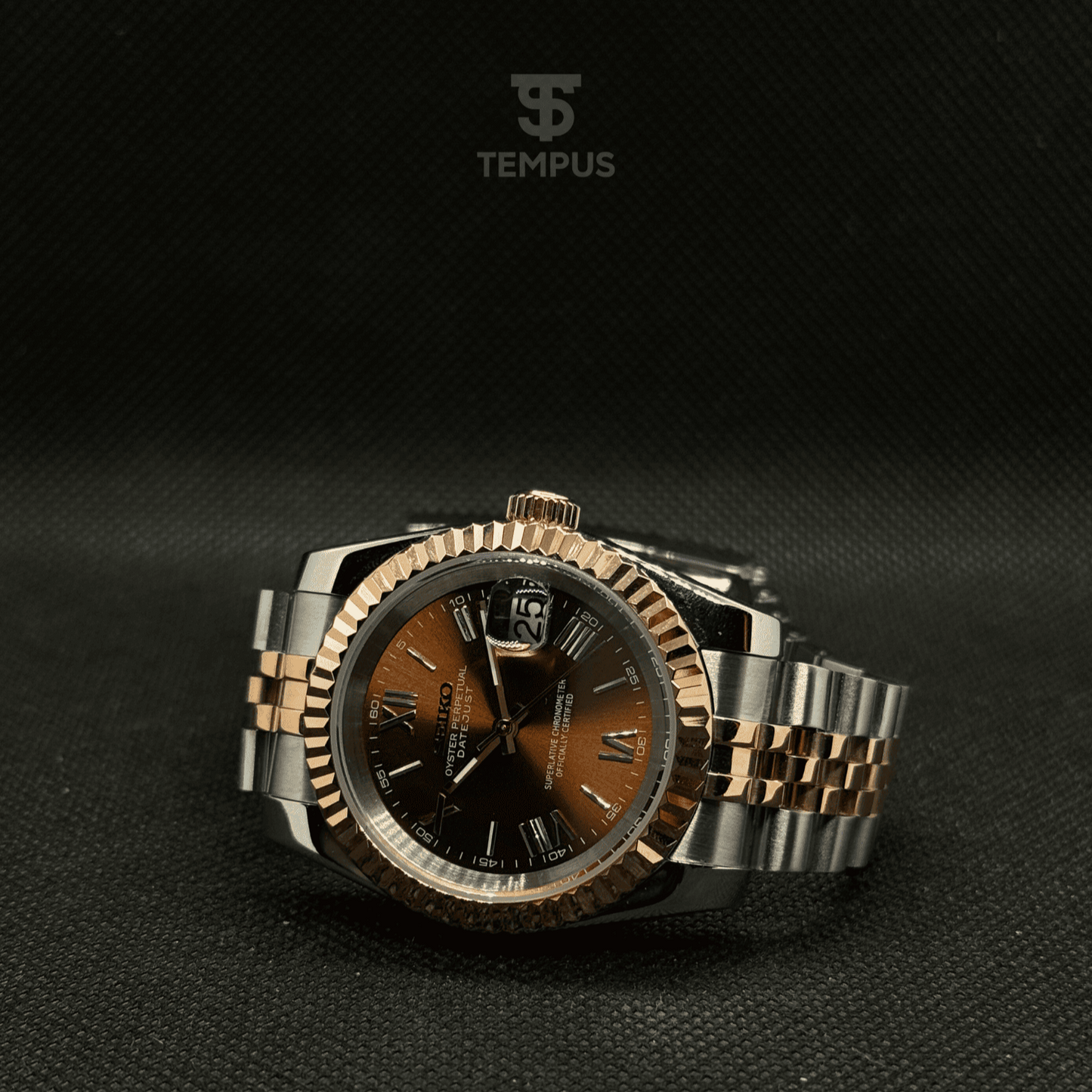 Seiko Datejust Roman Two-Tone Mod - Chocolate