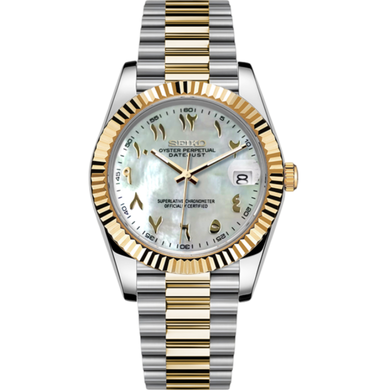 Seiko Datejust Arabic Two-Tone Mod - Pearl Gold