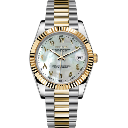 Seiko Datejust Arabic Two-Tone Mod - Pearl Gold