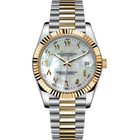 Seiko Datejust Arabic Two-Tone Mod - Pearl Gold