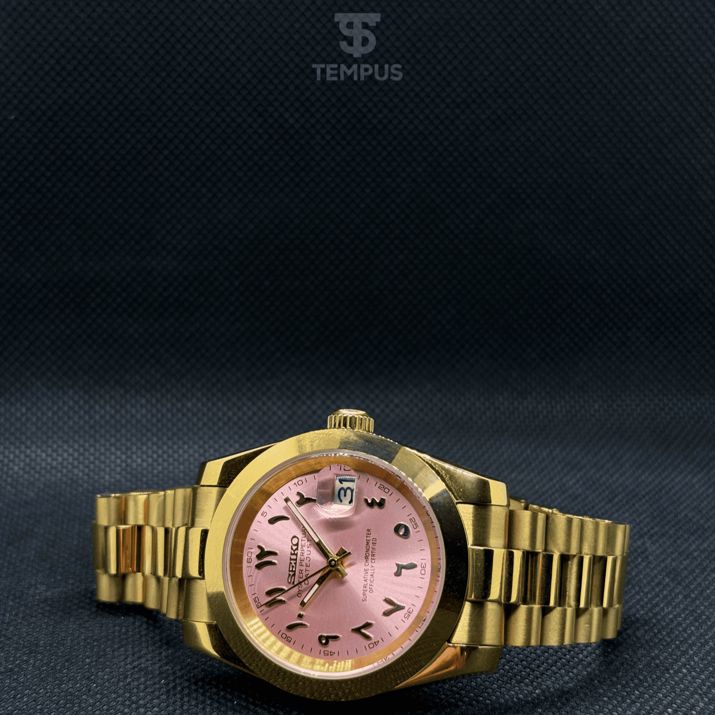 Seiko Datejust Arabic Gold Mod - Baby Pink
