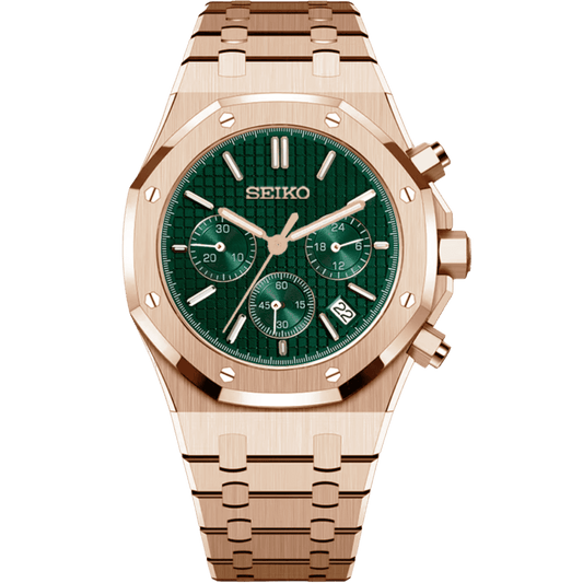 Seiko Royal Oak Chrono Rose Gold Mod - Green