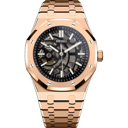 Seiko Royal Oak Rose Gold Mod - Skeleton