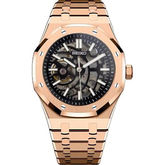 Seiko Royal Oak Rose Gold Mod - Skeleton