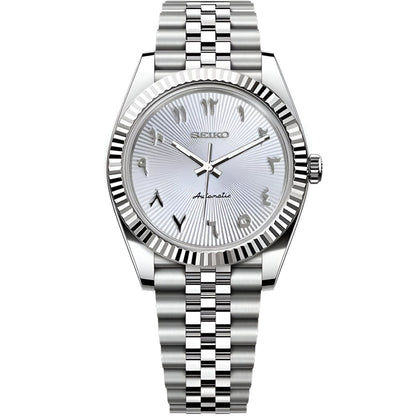 Seiko Datejust Textured Arabic Mod - White