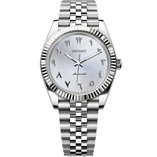 Seiko Datejust Textured Arabic Mod - White