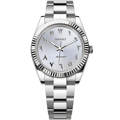 Seiko Datejust Textured Arabic Mod - White