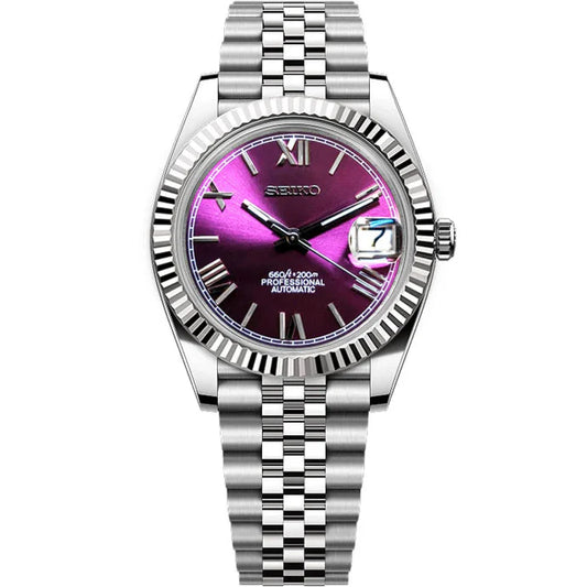 Seiko Datejust Roman Mod - Purple