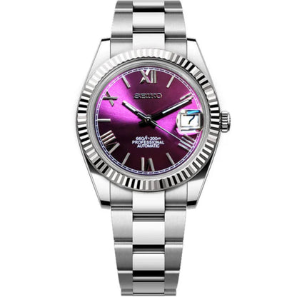 Seiko Datejust Roman Mod - Purple