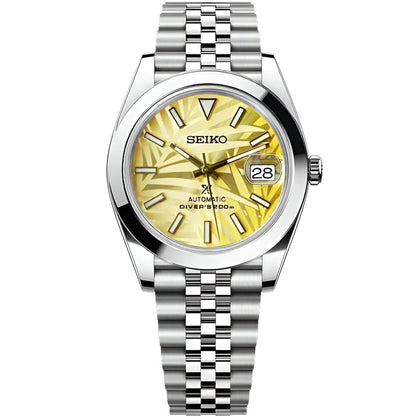 Seiko Datejust Palm Leaf Smooth Mod - Yellow