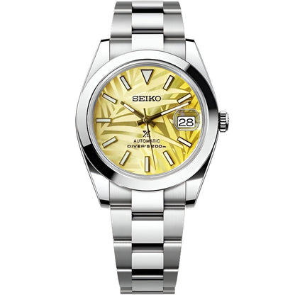 Seiko Datejust Palm Leaf Smooth Mod - Yellow