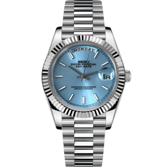 Seiko Day-Date Mod - Baby Blue