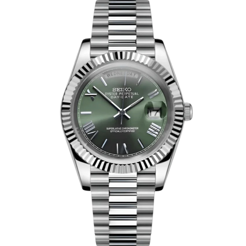 Seiko Day-Date Mod - Olive Roman