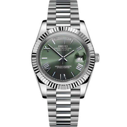 Seiko Day-Date Mod - Olive Roman