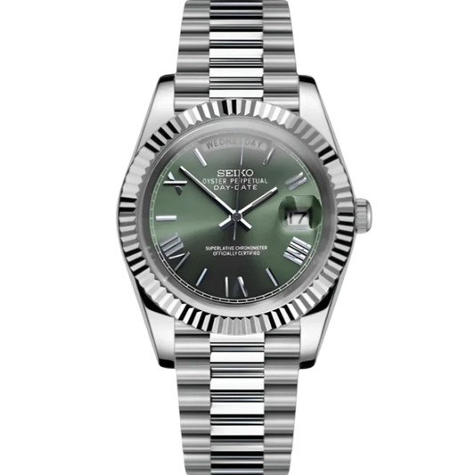 Seiko Day-Date Mod - Olive Roman