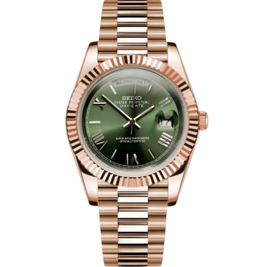 Seiko Day-Date Rose Gold Mod - Olive