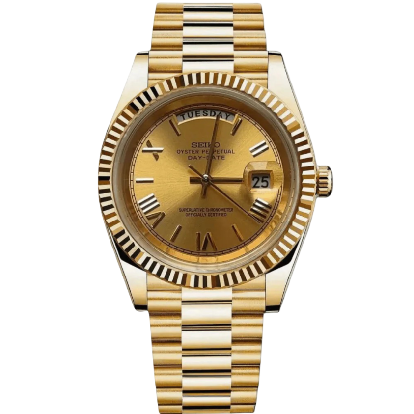 Seiko Day-Date Mod - Gold Roman