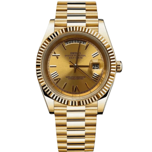 Seiko Day-Date Mod - Gold Roman