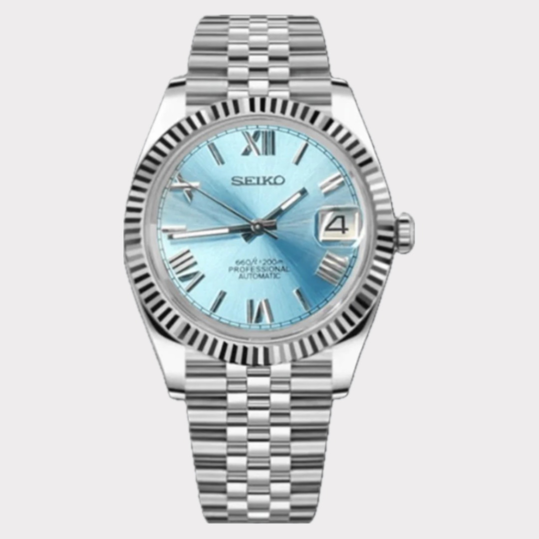 Seiko Datejust Roman Mod - Baby Blue