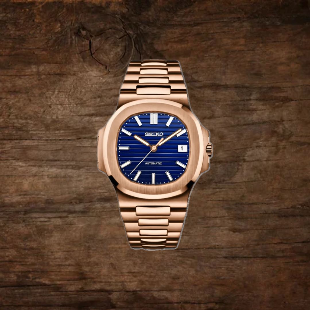 Seiko Nautilus Rose Gold Mod - Navy Blue