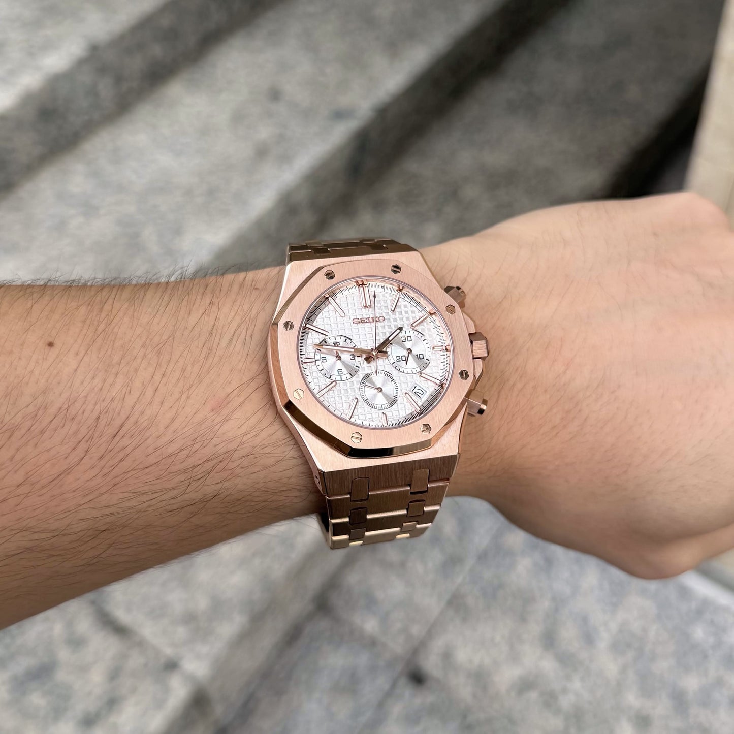 Royal Oak Chrono Mod - Rose Gold White