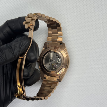 Seiko Day-Date Rose Gold Mod - Olive