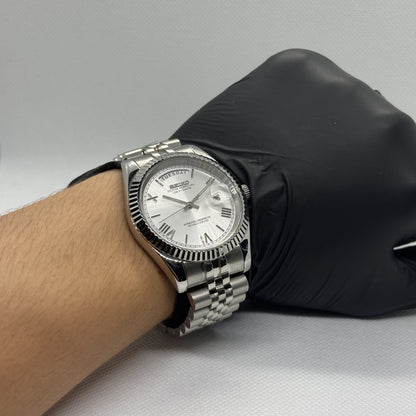 Seiko Day-Date Mod - White Roman