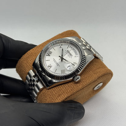 Seiko Day-Date Mod - White Roman