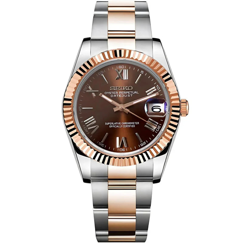 Seiko Datejust Roman Two-Tone Mod - Chocolate