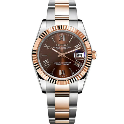 Seiko Datejust Roman Two-Tone Mod - Chocolate