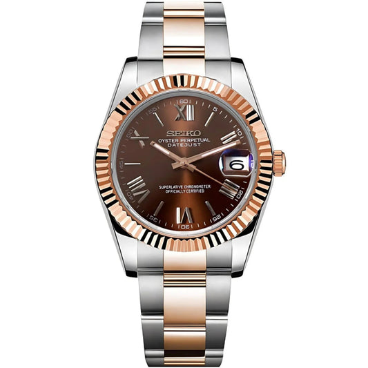 Seiko Datejust Roman Two-Tone Mod - Chocolate