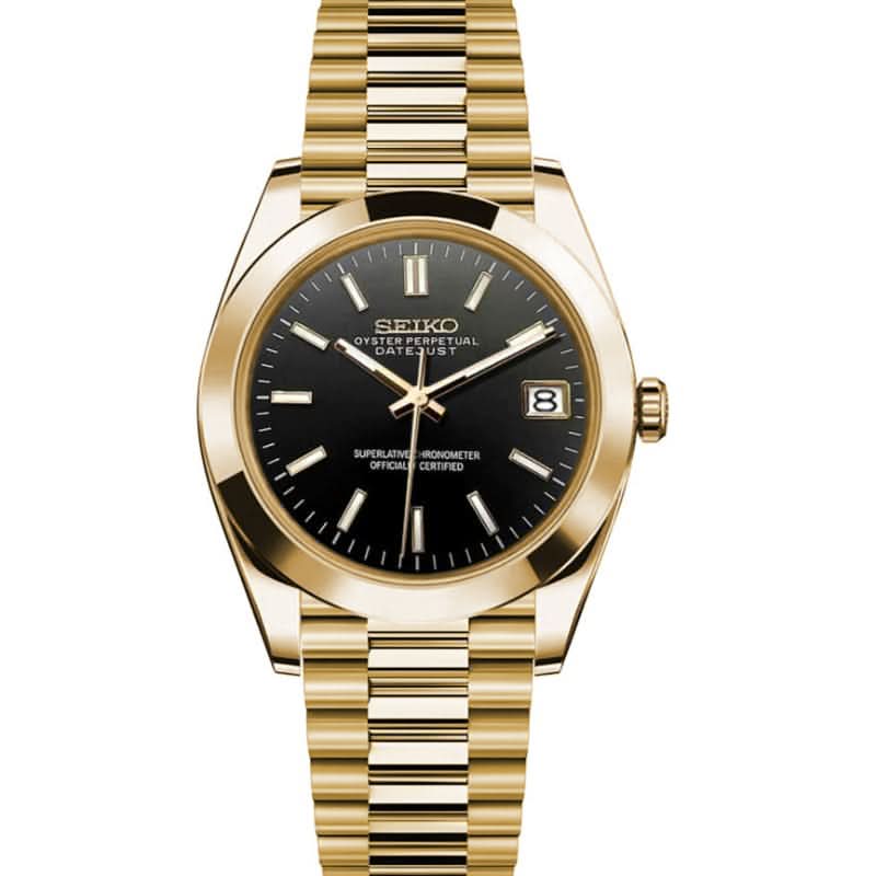 MODカスタム腕時計DATEJUST ゴールド/ブラック Datejust Mod - Gold Black – TEMPUS