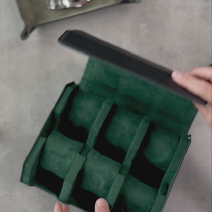 Hexagon Watch Box 6 slot - Black / Green