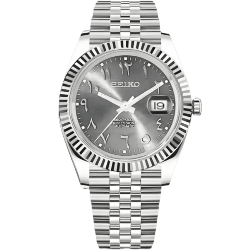 Seiko Datejust Arabic Mod - Grey - Tempus Mods