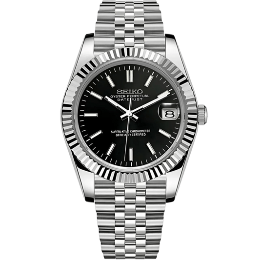 Seiko Datejust Mod - Black - Tempus Mods