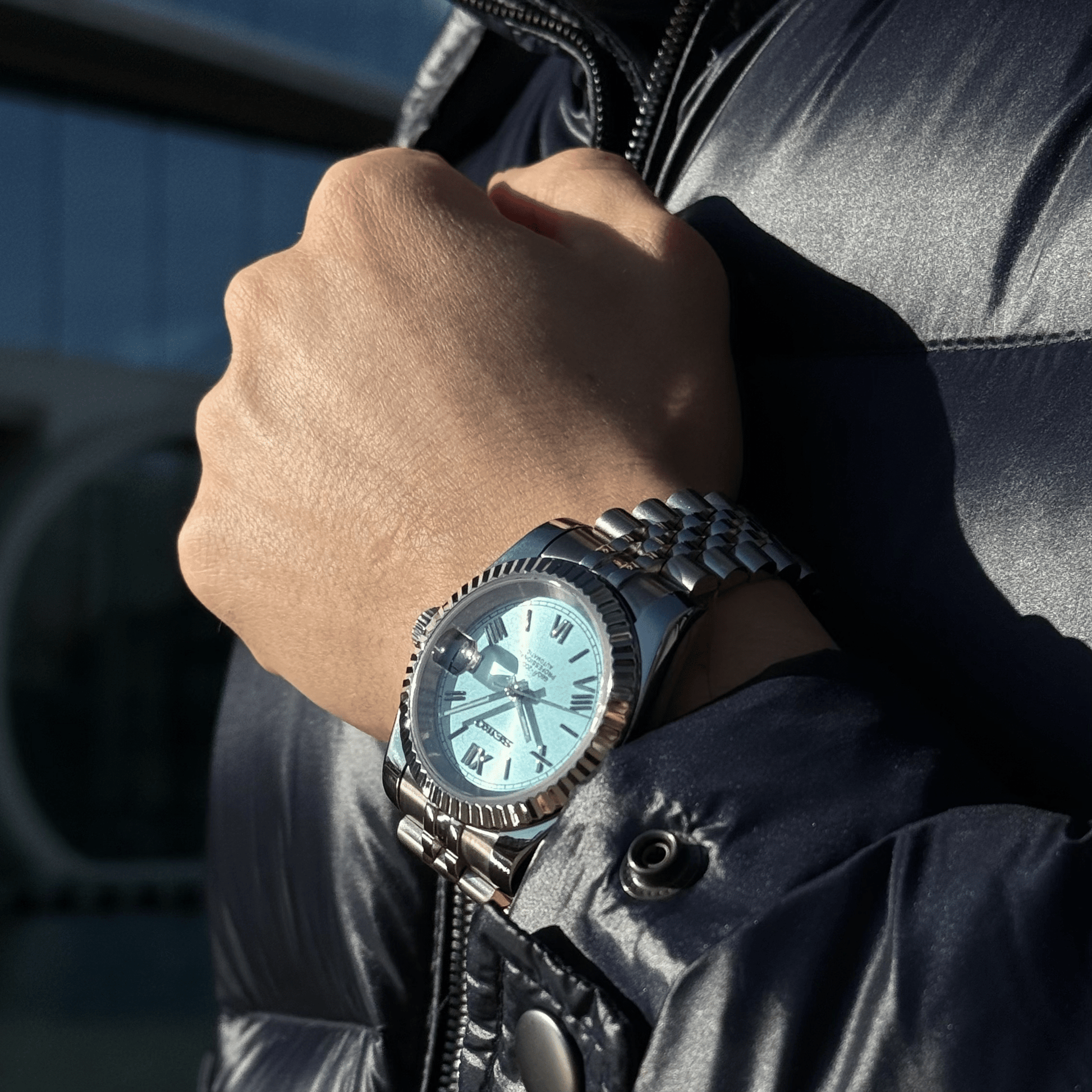 Seiko Datejust Roman Mod - Baby Blue - Tempus Mods