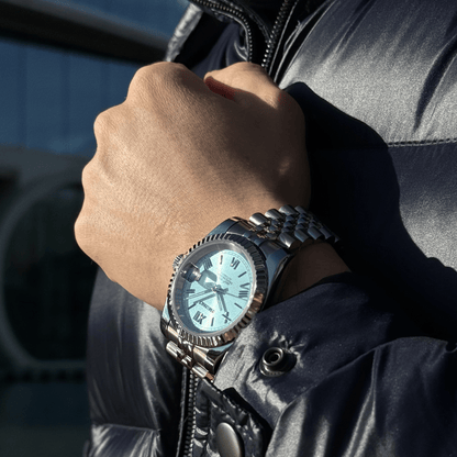 Seiko Datejust Roman Mod - Baby Blue - Tempus Mods