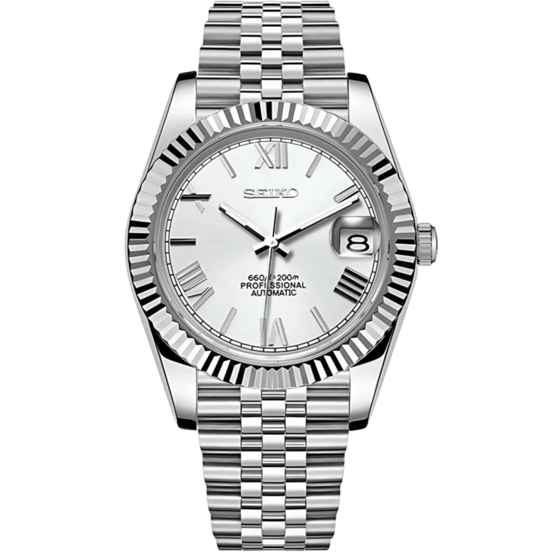 Seiko Datejust Roman Mod - White - Tempus Mods